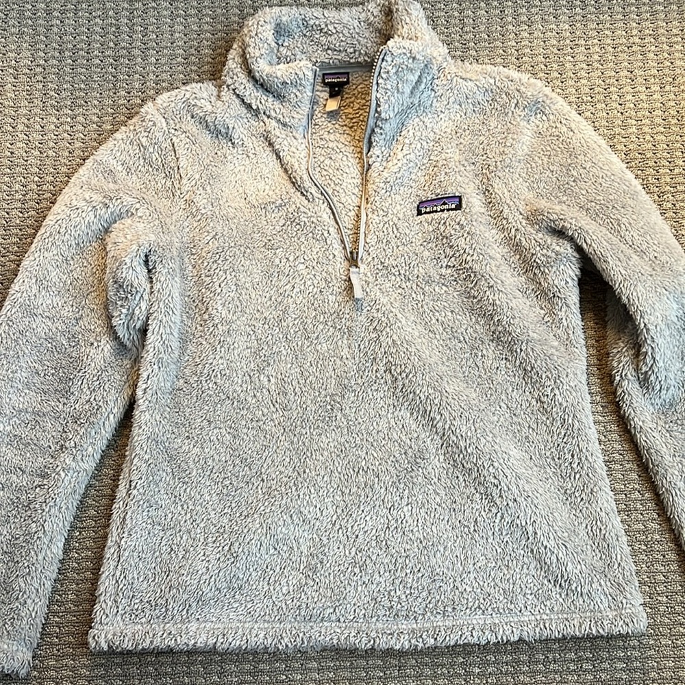 Patagonia Women’s Los Gatos 1/4 Zip Salt Grey Fleece Pullover Sweatshirt - Picture 7 of 11